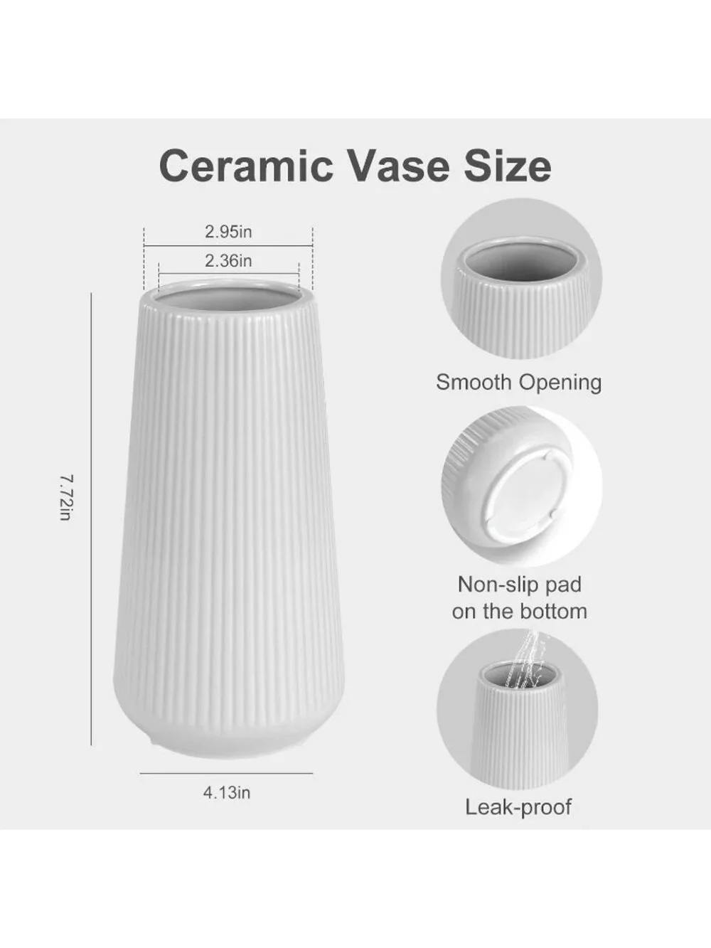 Gradient Gray Ceramic Cute Flower Vase For Pampas Grass Living Room Office Decor